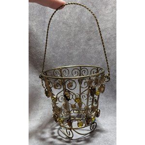 Gold Gemmed Hanging Basket